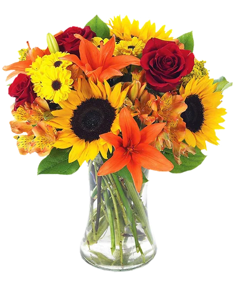 Bouquet di fiori giallo e arancio