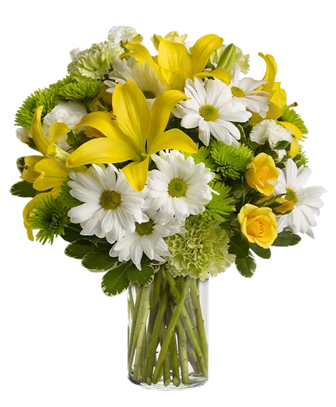 Bouquet sui toni del bianco e giallo