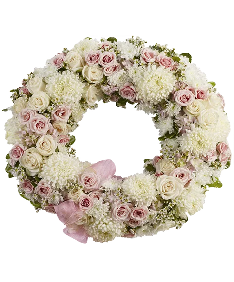 Corona Funebre Rosa e Bianca