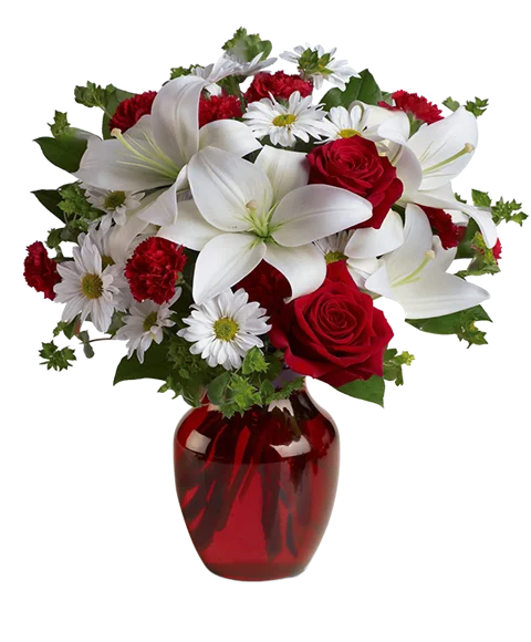 Bouquet toni Bianco e Rosso