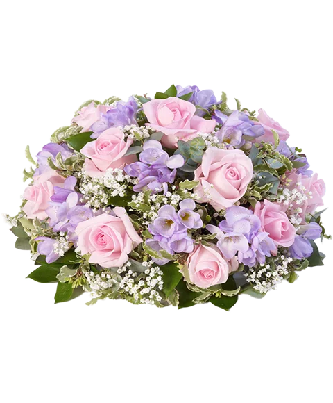Composizione di Fiori Rosa e Viola
