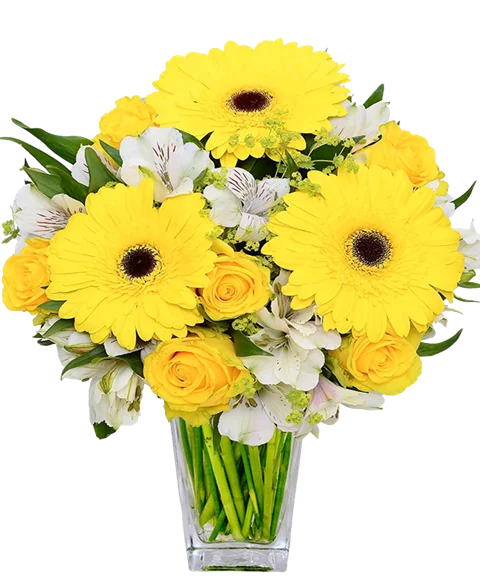Bouquet fiori toni sul giallo