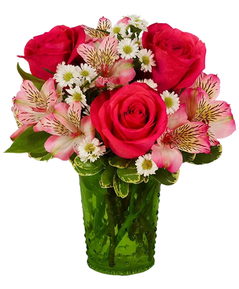 Bouquet di fiori colori rosa e rosso