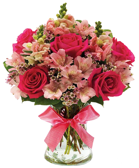 Bouquet Amore di Fiori Rosa e Fucsia